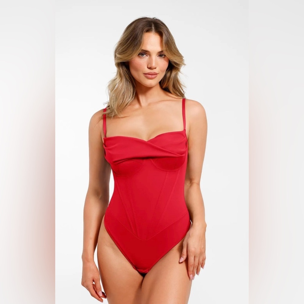 Popilush Shapewear Draped Bust Hourglass Corset Bodysuit, NWT, Size 2XL